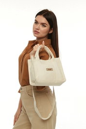 Zoozie Bags Bolso Tote de Lona Crema